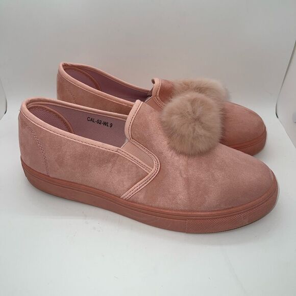Ositos CAL-02K Blush Pink Slip On Pom Pom Sneakers Loafers Shoes Size 7 New - Picture 5 of 8